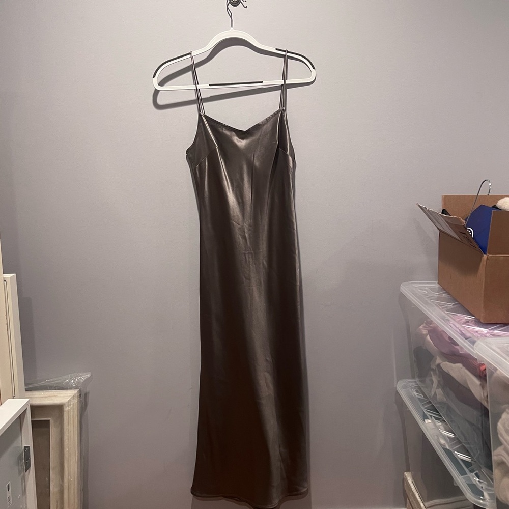 NWT - Style Addict - Satin Maxi Slip Dress in Green